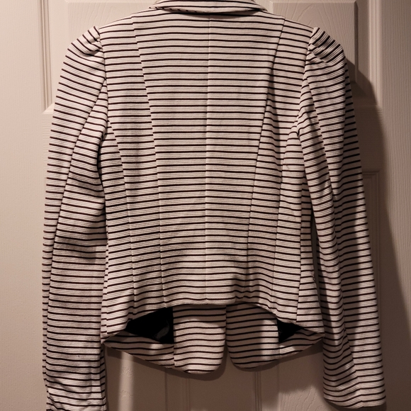 Pinstripe white blue blazer sz 4 H&M - Picture 2 of 6